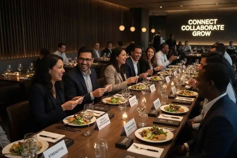 Corporate event meeting and dining